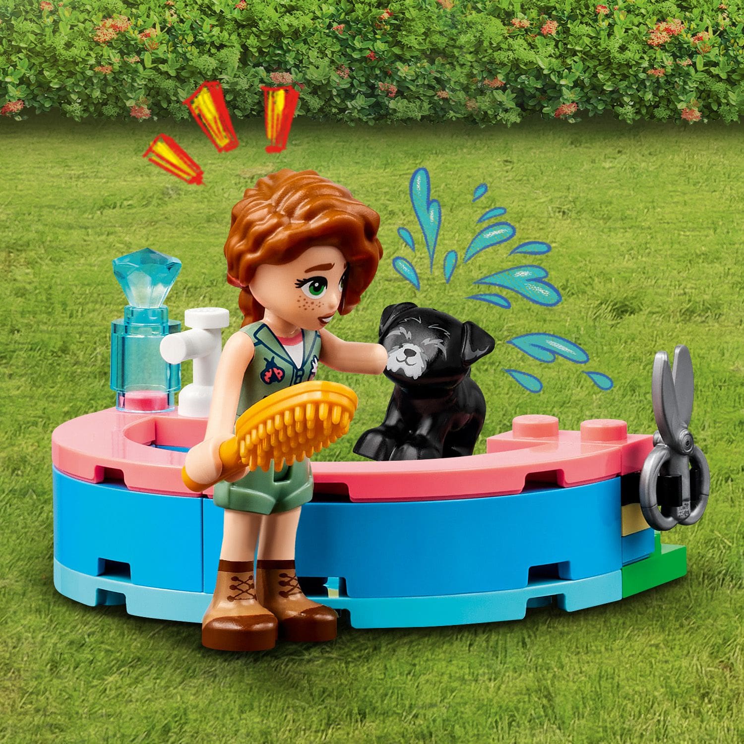 LEGO Friends Centrum ratunkowe dla ps�w 41727 - opieka nad psiakiem na stanowisku piel�gnacyjnym