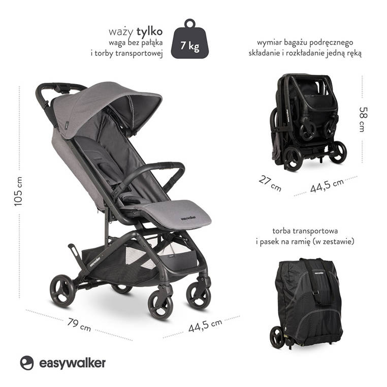 Cechy gondoli wózka Easywalker Miley Marble Grey