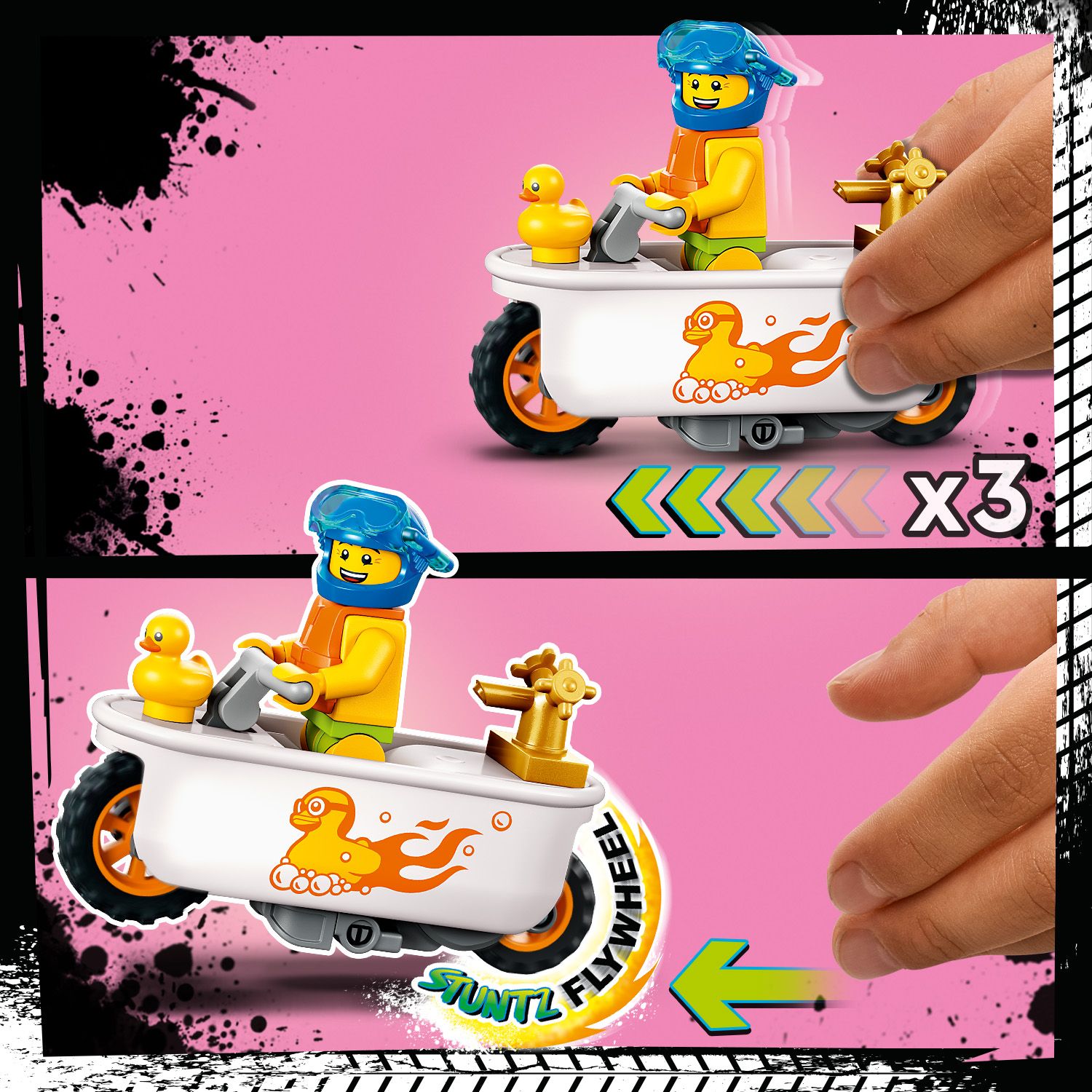 LEGO City Kaskaderski motocykl-wanna 60333 - motor z ko�em zamachowym