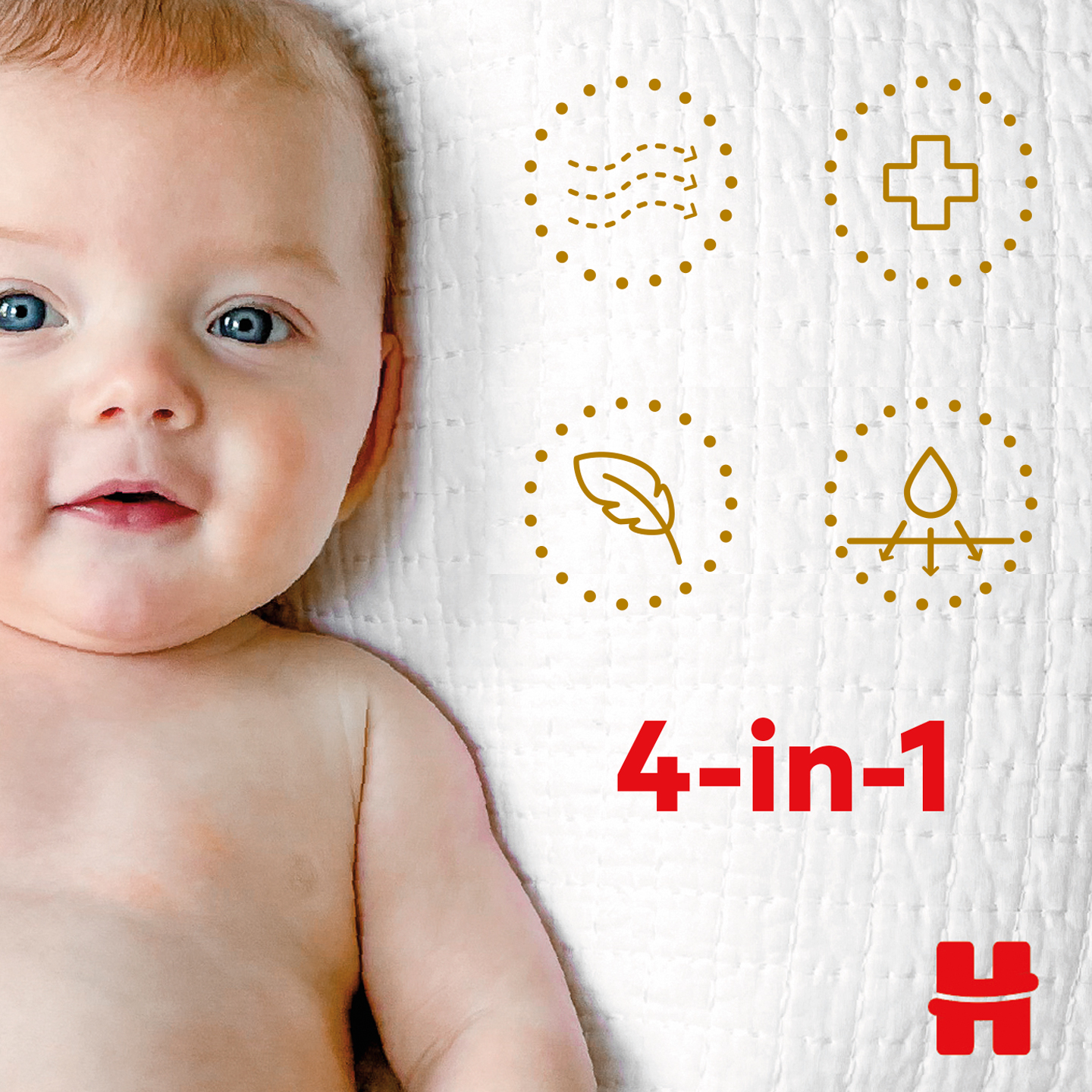 Piel�gnacja sk�ry 4 w 1: mi�kka, ch�onna, oddychaj�ca, hipoalergiczna
