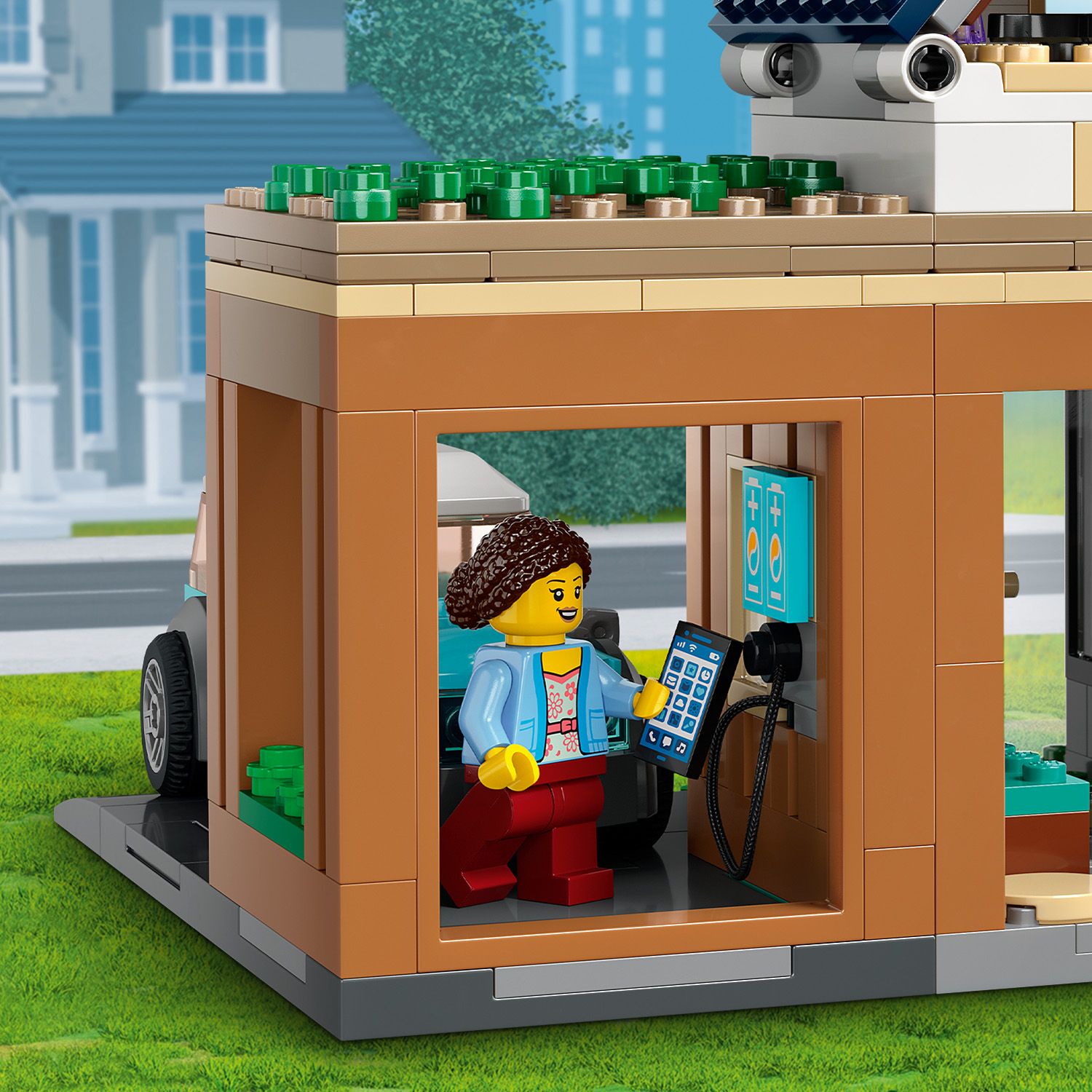 LEGO City Domek rodzinny i samoch�d elektryczny 60398 - zabawkowy samoch�d elektryczny