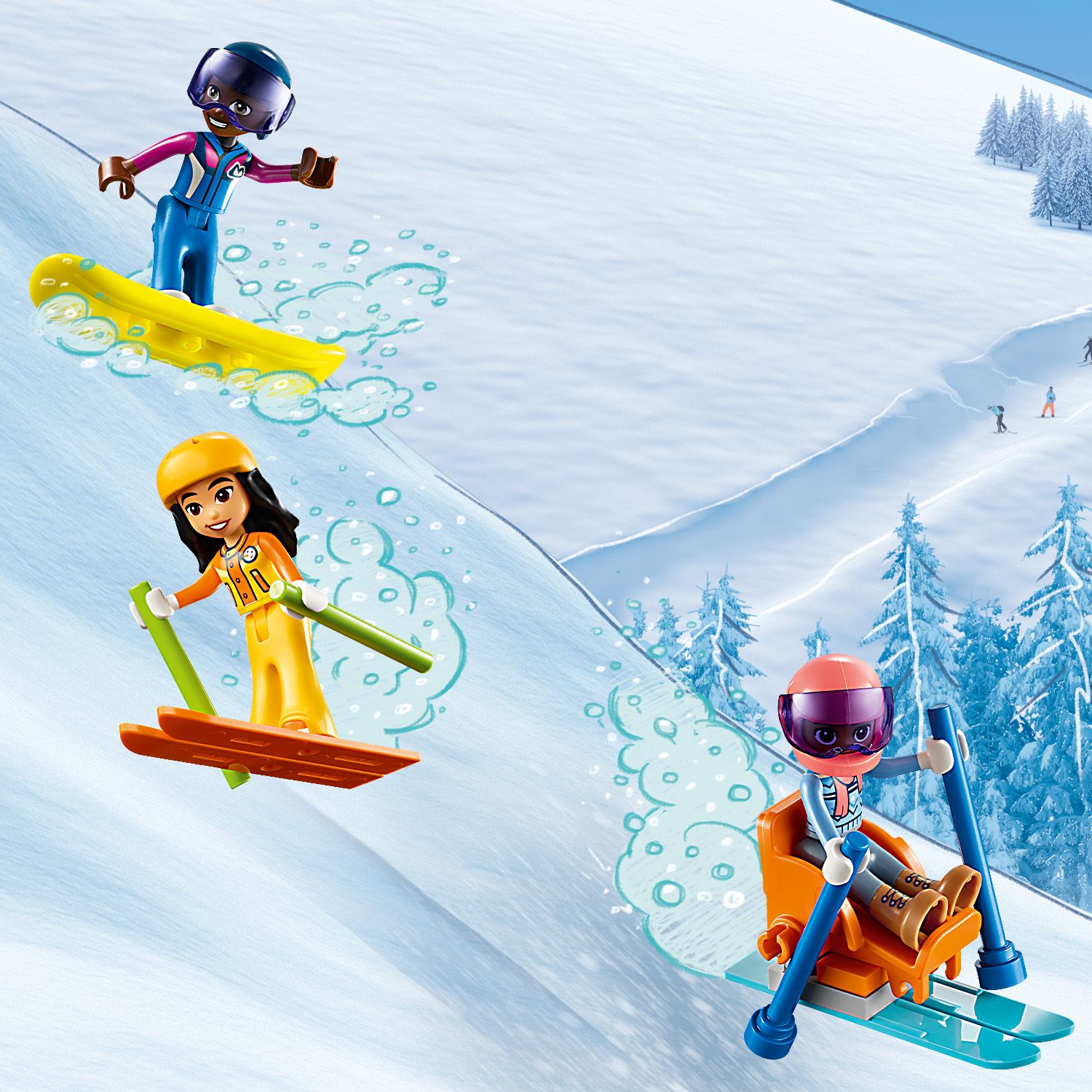 LEGO Friends Stok narciarski i kawiarnia 41756 - figurki na stoku narciarskim