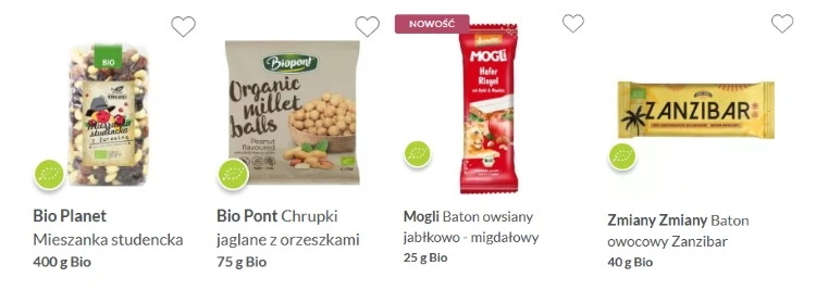 naturalne przekaski i batony energetyczne