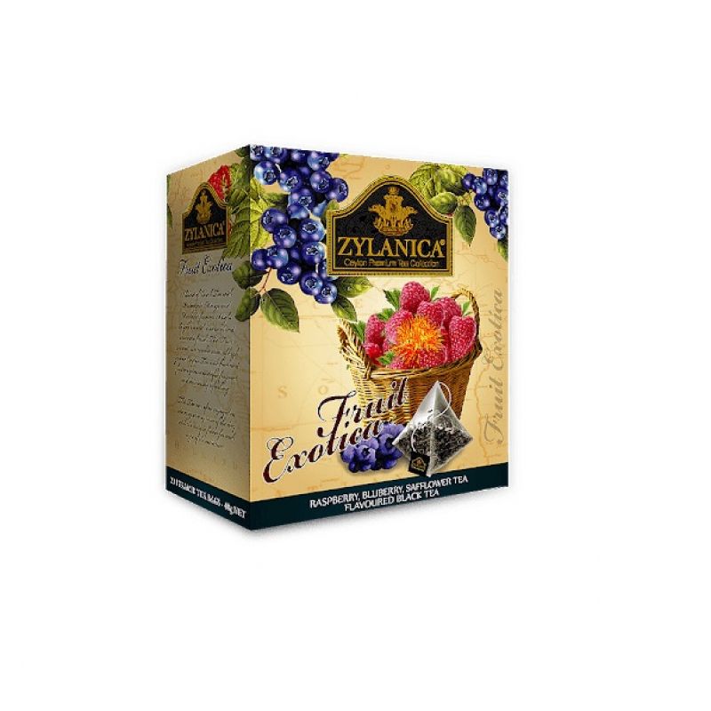 Чай zylanica малина черника черный пирамидки 20x 2г кор (4791051233122)